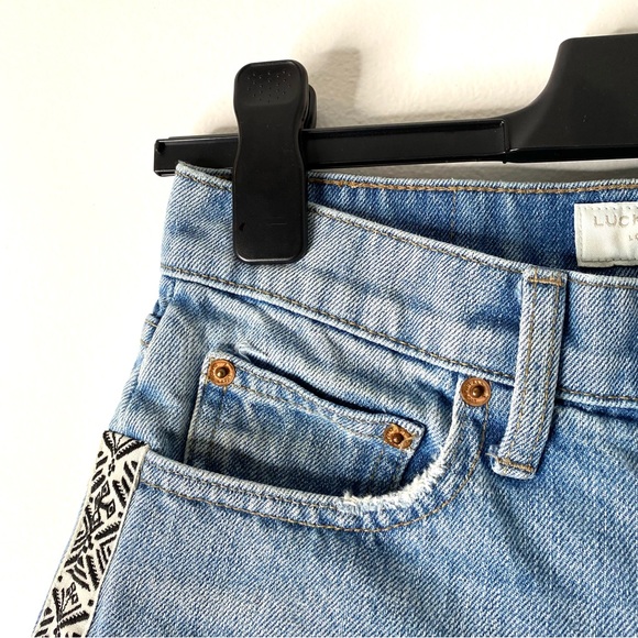 Lucky Brand Relaxed Taper Aztec Stripe Jean Shorts - Picture 2 of 7